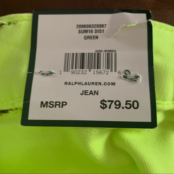 🔥RALPH LAUREN: Boyfriend Luxe Crop Neon Dye Jeans - Picture 6 of 6